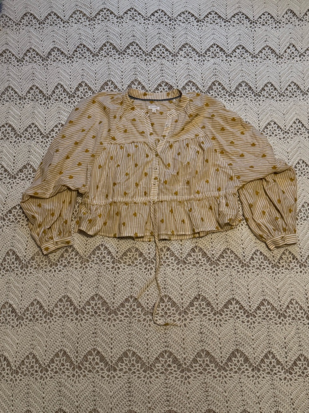 The Sidney Batwing Blouse by Pilcro Anthropologie Pinstripe Cotton Blouse XS